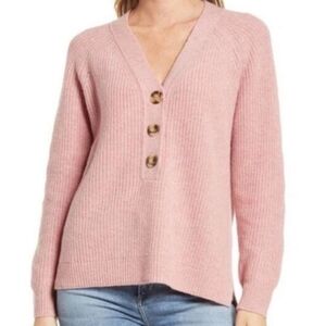 Madewell Lyle Henley V Neck Button Down Sweater Size Small